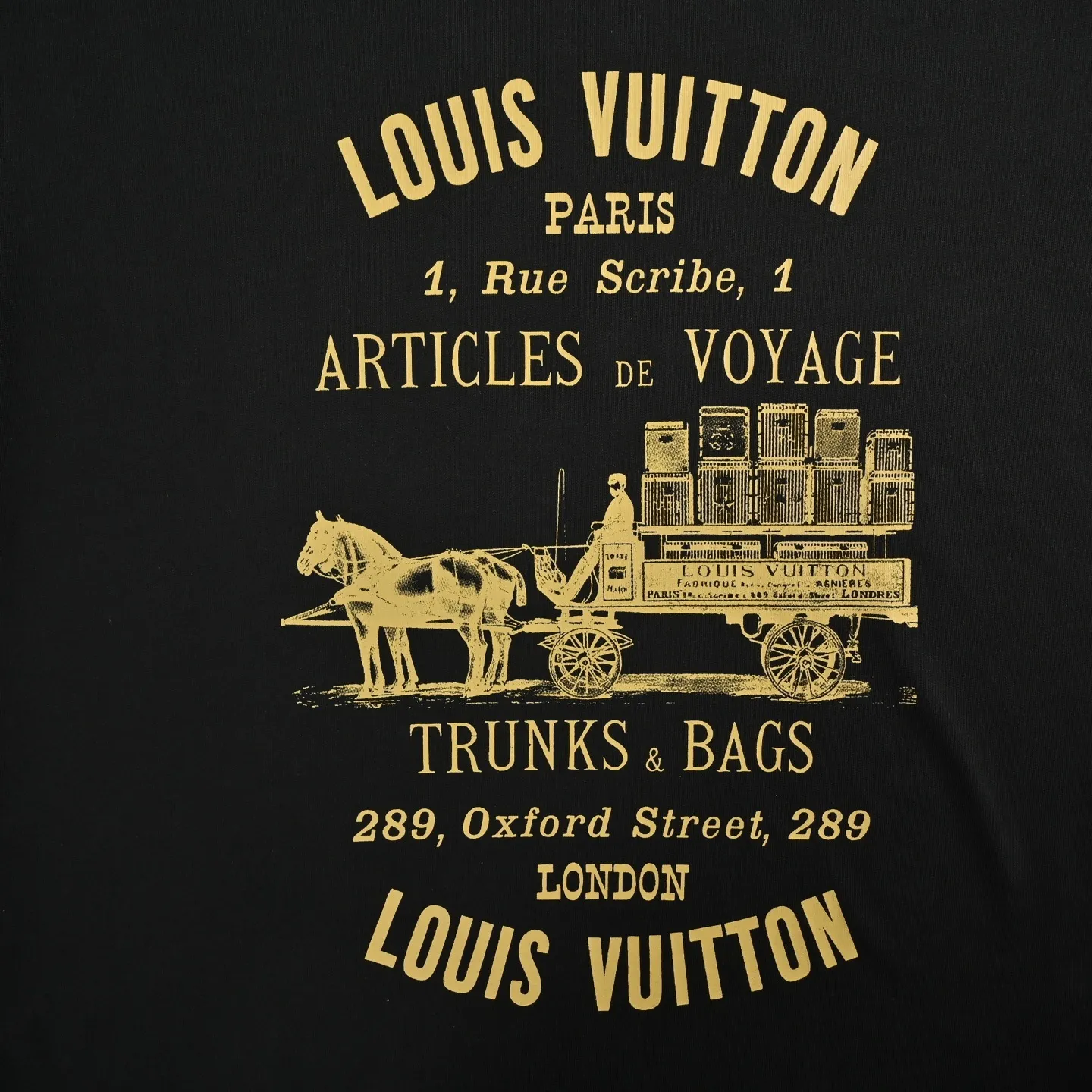 Louis Vuitton/Louis Vuitton carriage slogan printed short sleeves